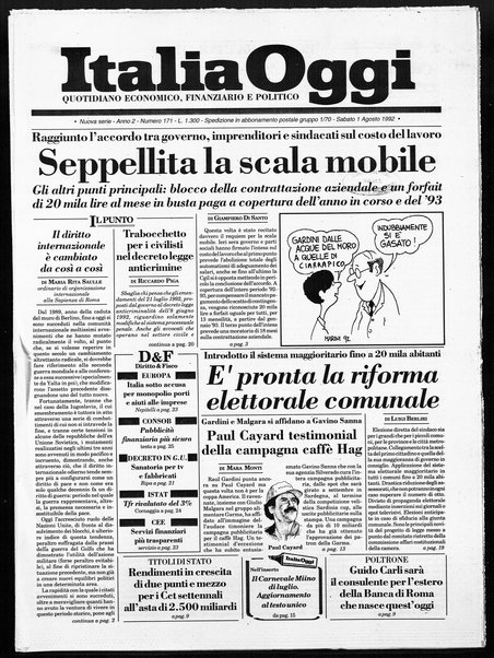 Italia oggi : quotidiano di economia finanza e politica